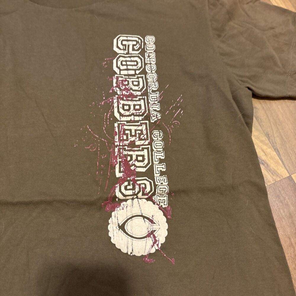 Concordia College Brown Y2K Graphic Shirt Size Medium